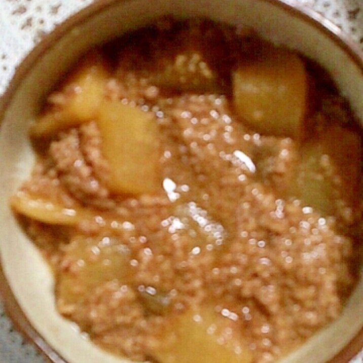ひき肉たっぷり大根の煮物